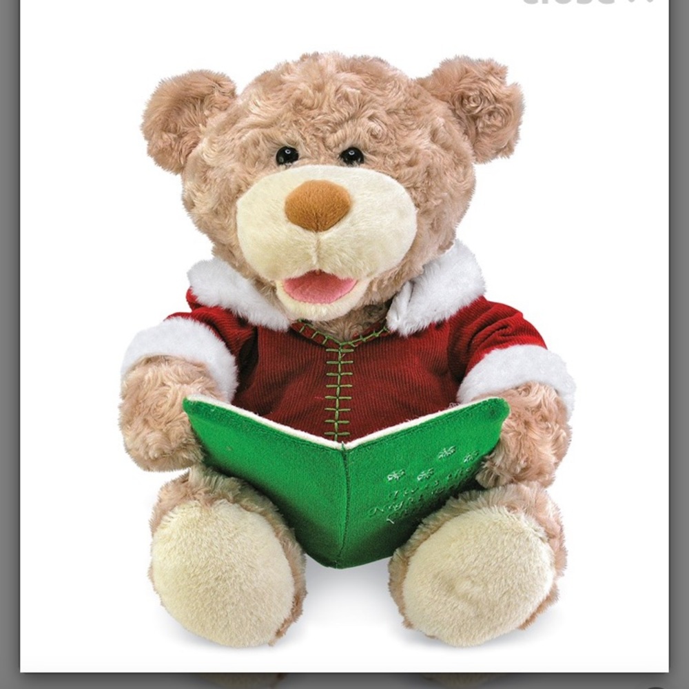 Animated Christmas Storytime Reading Teddy Bear.